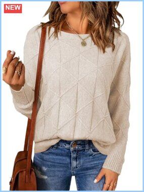Women's Lightweight Crewneck Batwing Sleeve Pullover Sweater